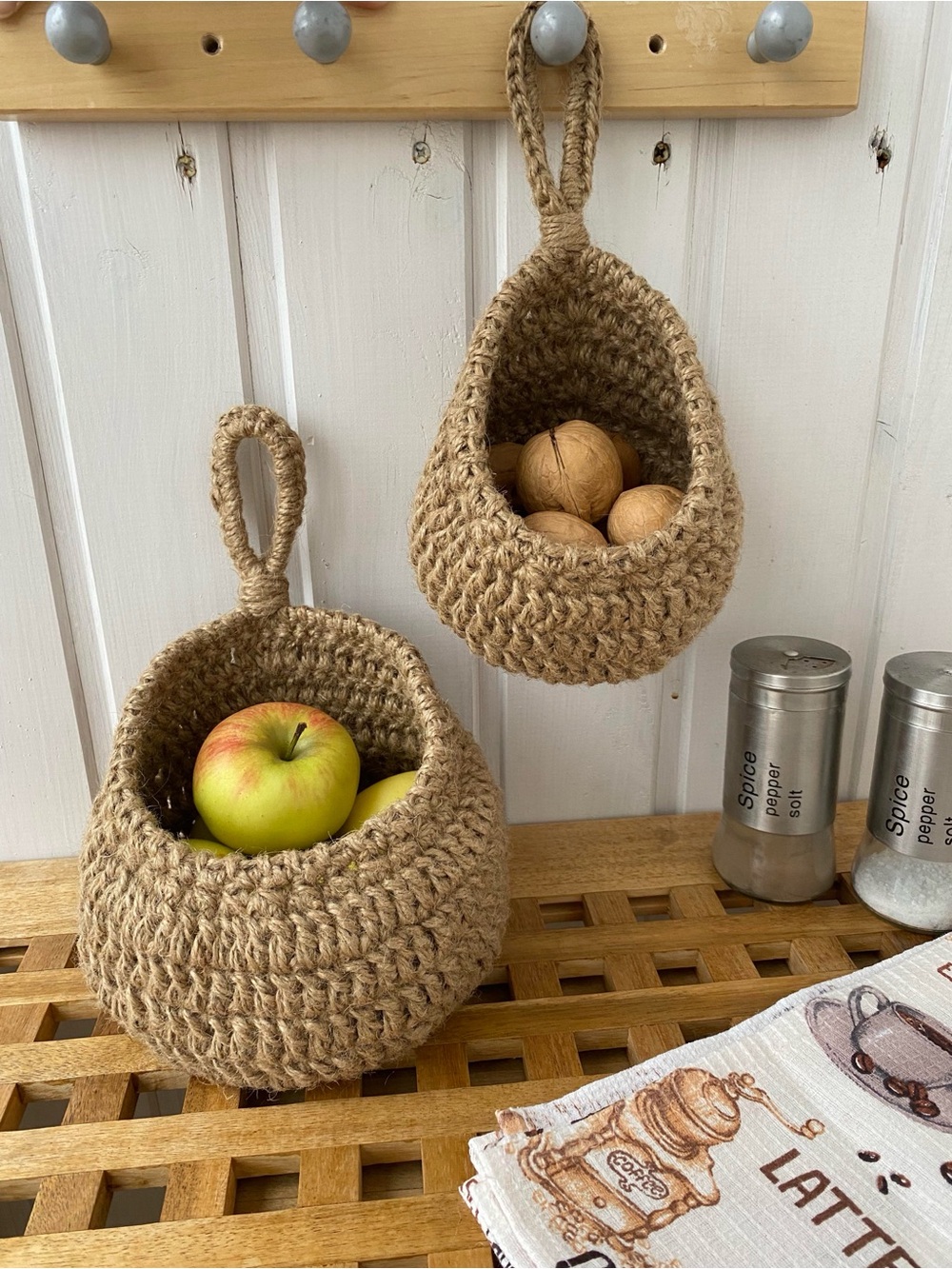 Crocheted Wall Storage Basket